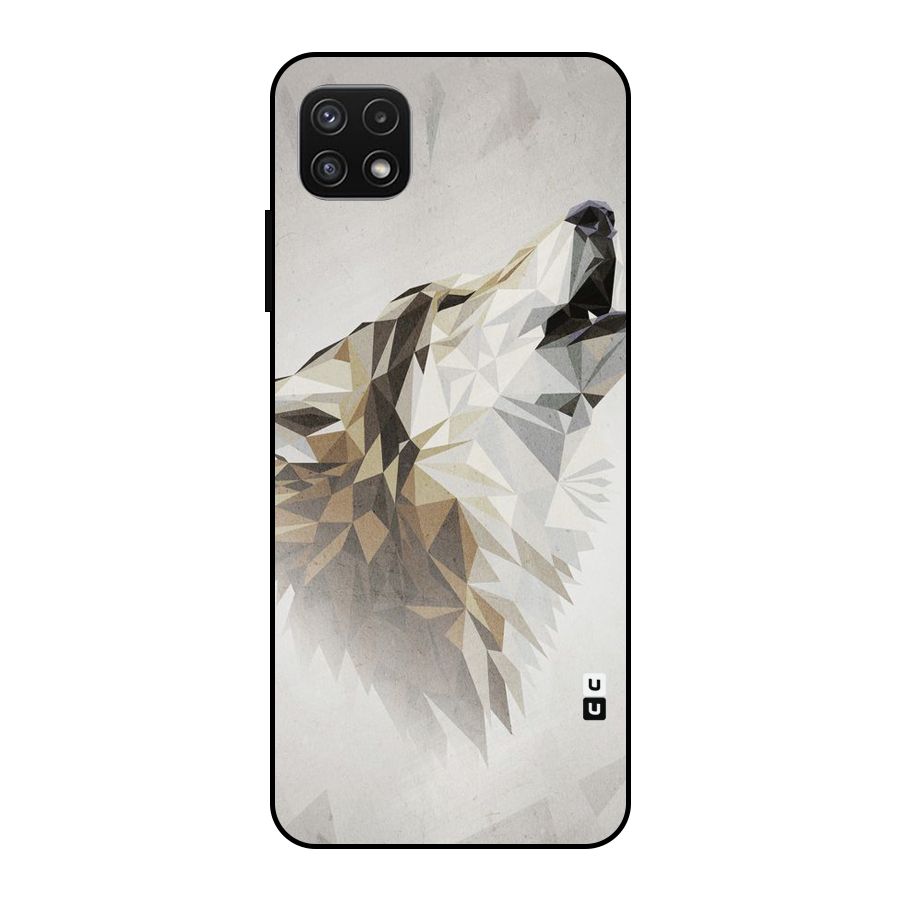 Diamond Wolf Metal Back Case for Galaxy A22 5G