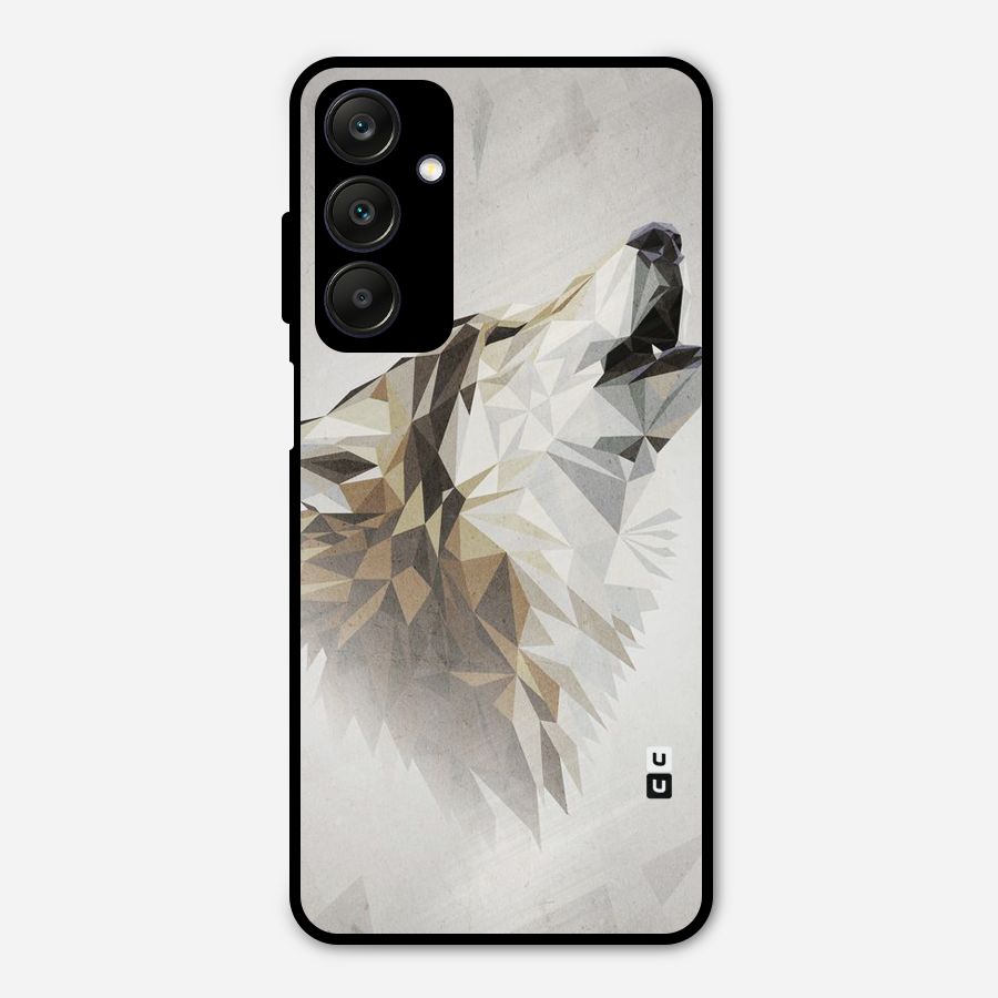 Diamond Wolf Metal Back Case for Galaxy A25 5G