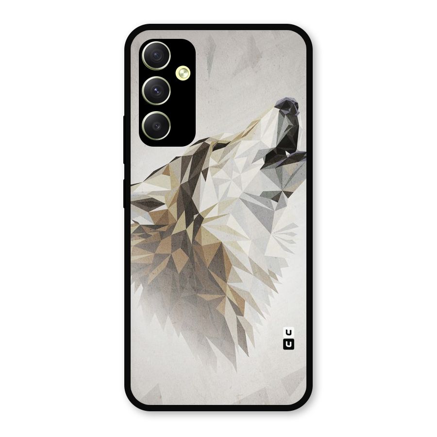 Diamond Wolf Metal Back Case for Galaxy A34