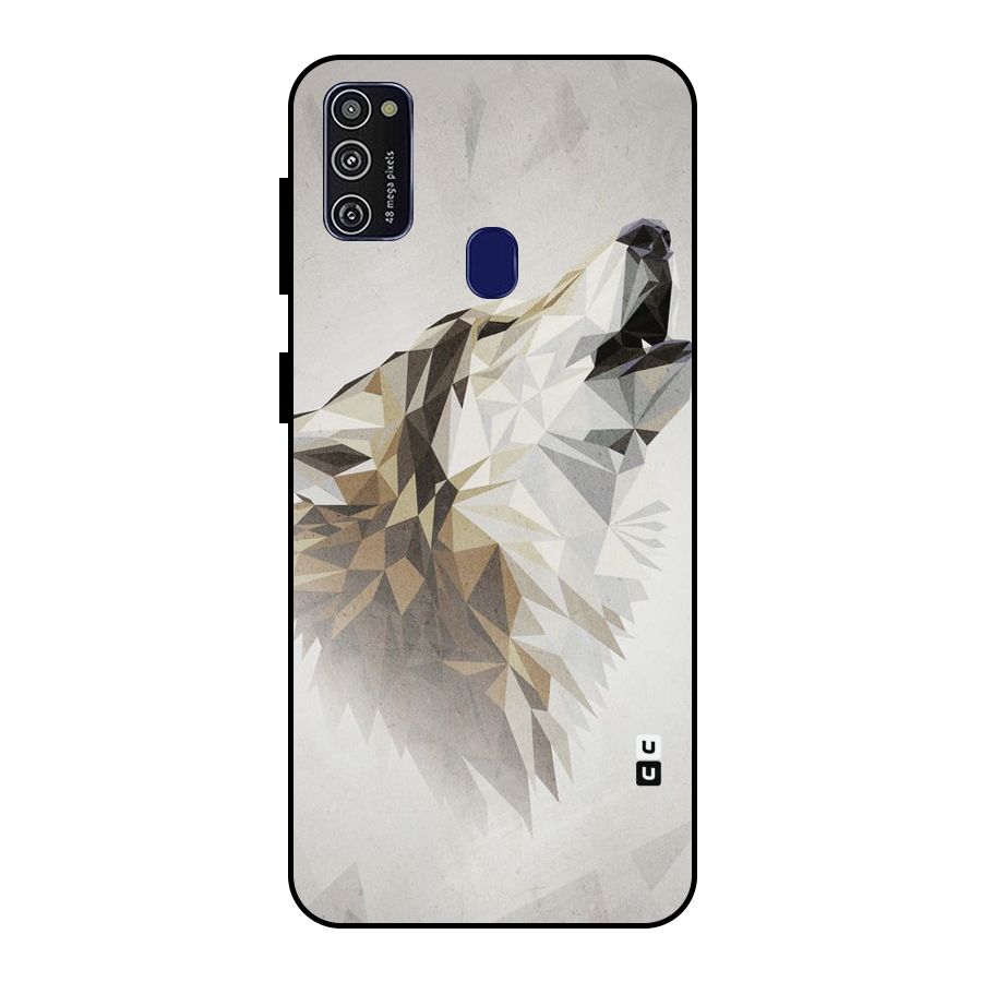 Diamond Wolf Metal Back Case for Galaxy M30s
