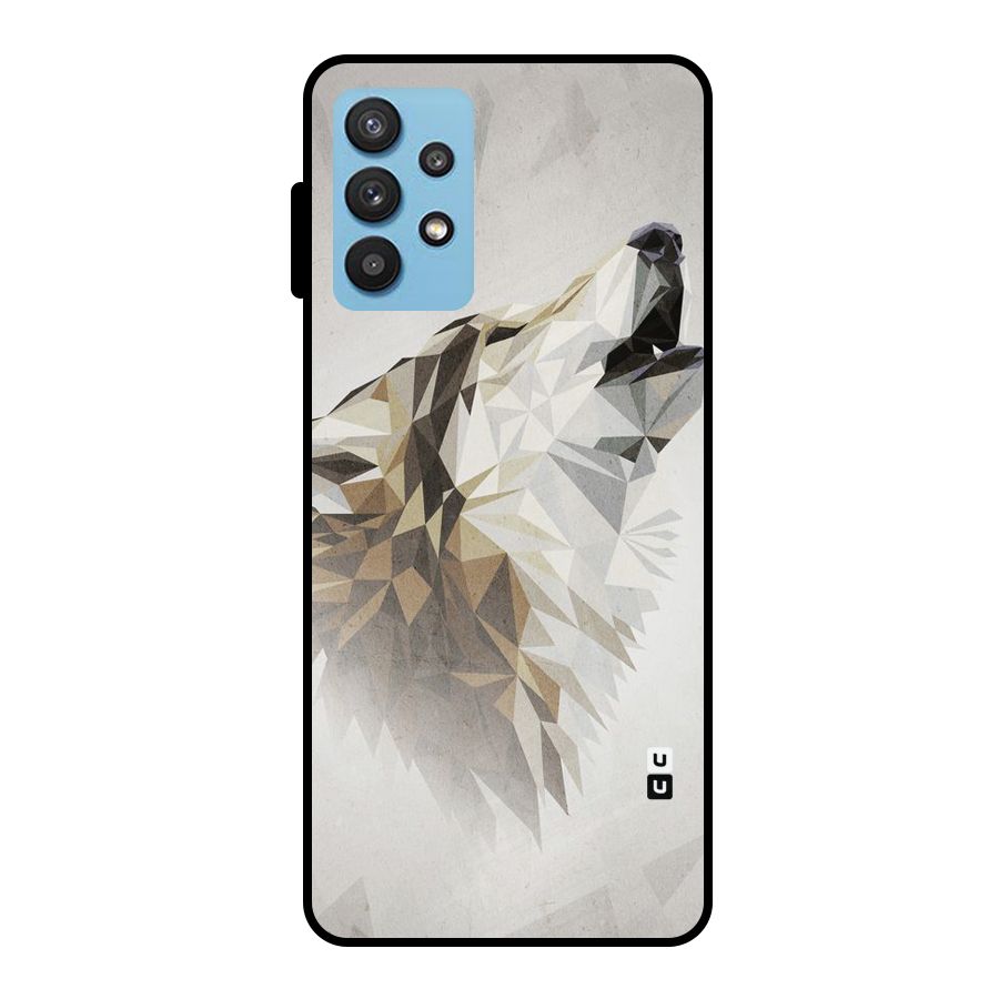 Diamond Wolf Metal Back Case for Galaxy M32 5G