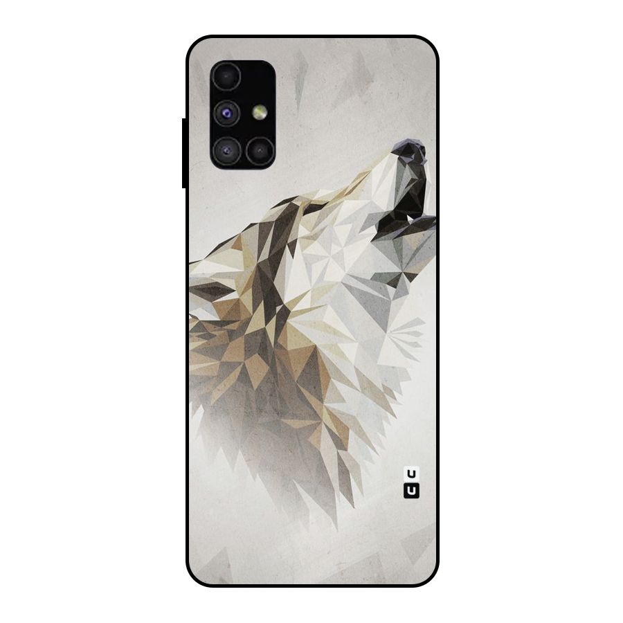 Diamond Wolf Metal Back Case for Galaxy M51