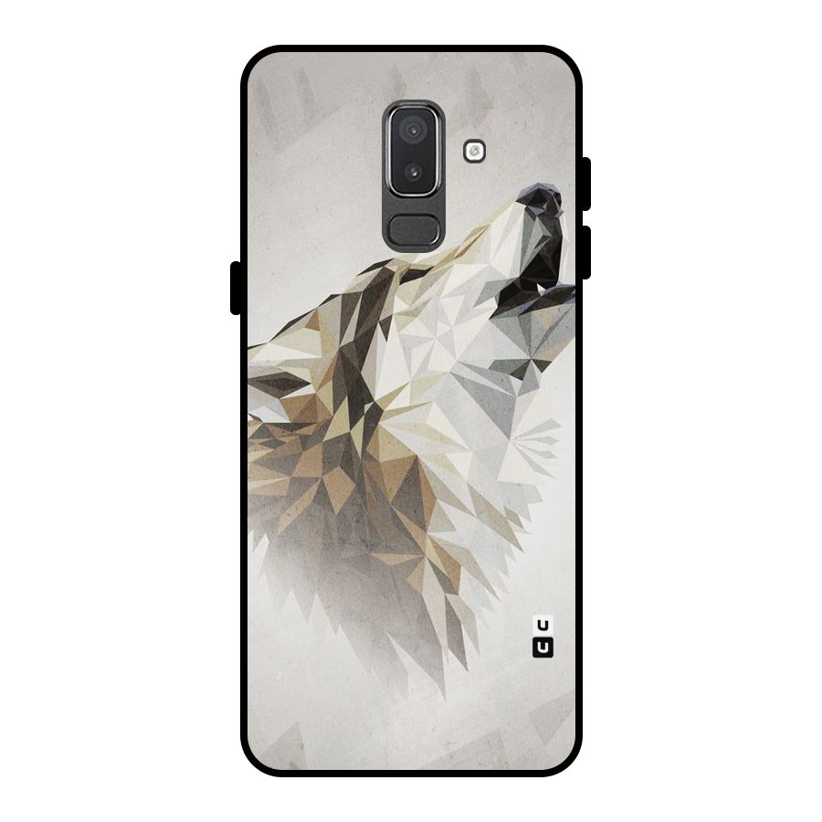 Diamond Wolf Metal Back Case for Galaxy On8 (2018)