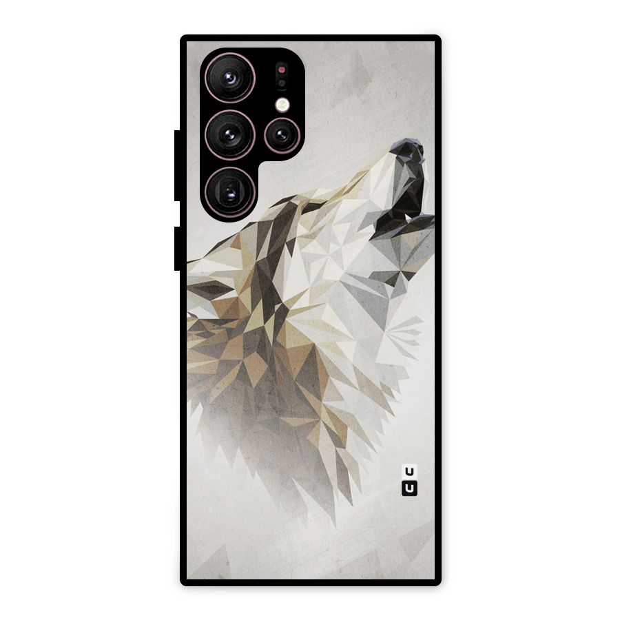 Diamond Wolf Metal Back Case for Galaxy S22 Ultra 5G