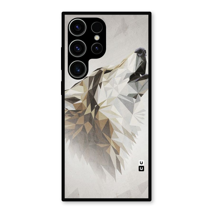 Diamond Wolf Metal Back Case for Galaxy S23 Ultra