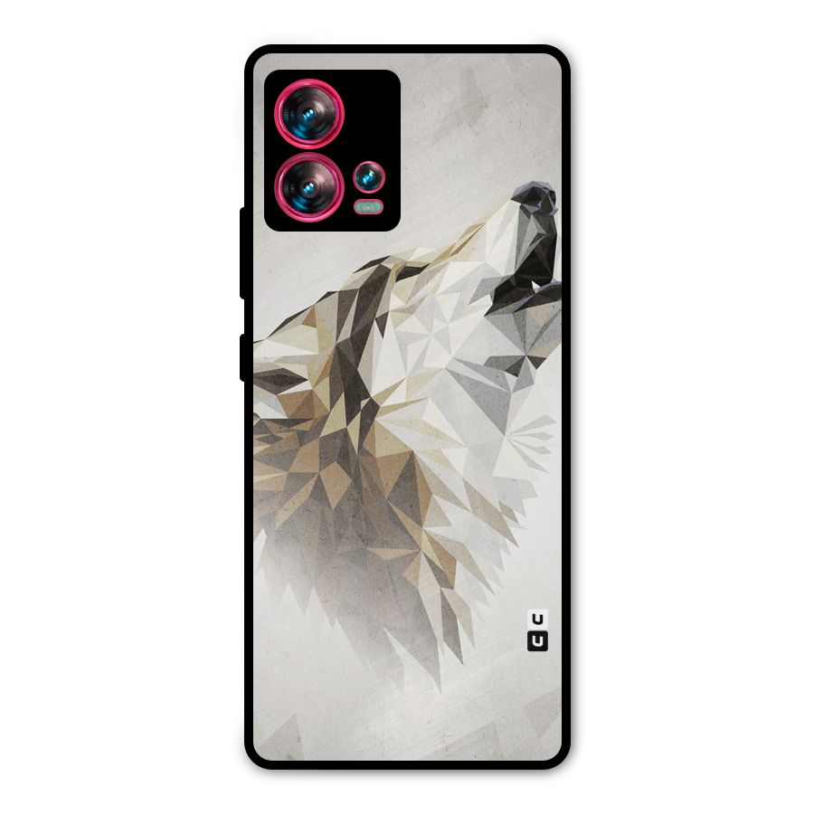 Diamond Wolf Metal Back Case for Motorola Edge 30 Fusion