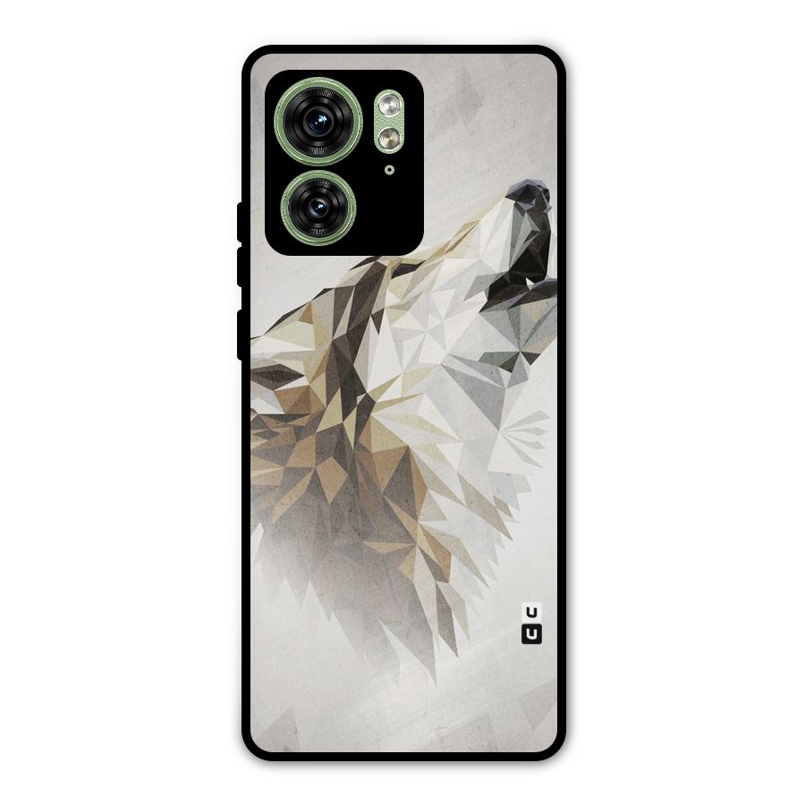 Diamond Wolf Metal Back Case for Motorola Edge 40 5G