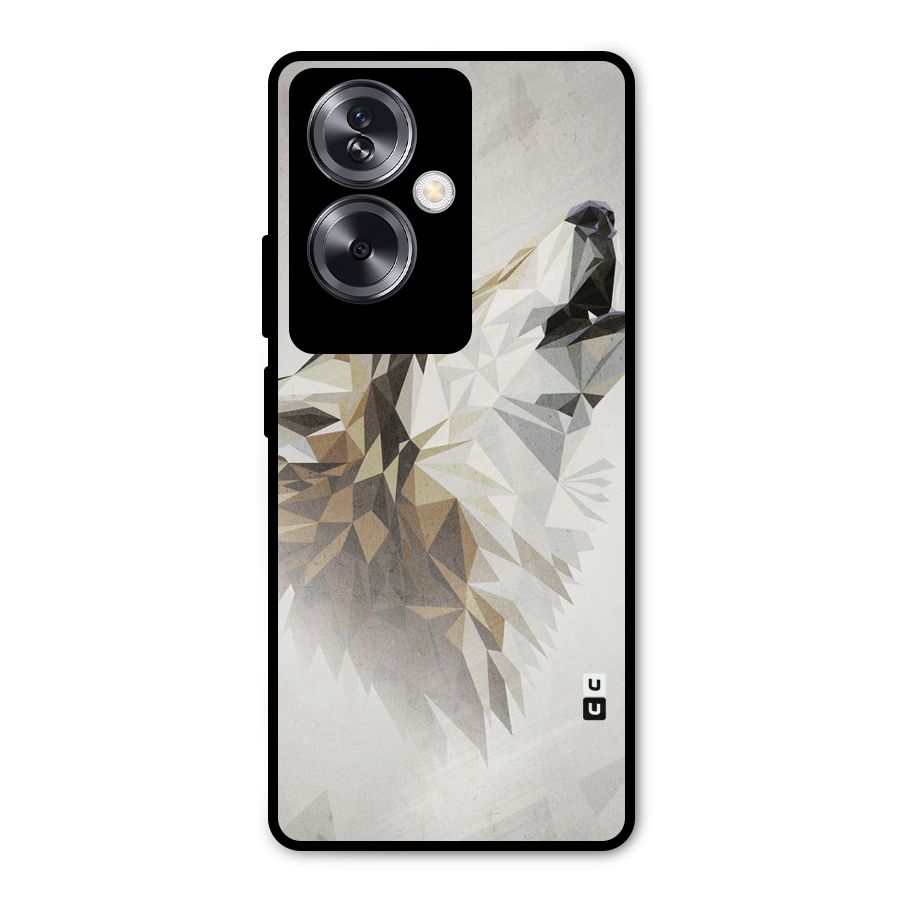 Diamond Wolf Metal Back Case for Oppo A79 5G