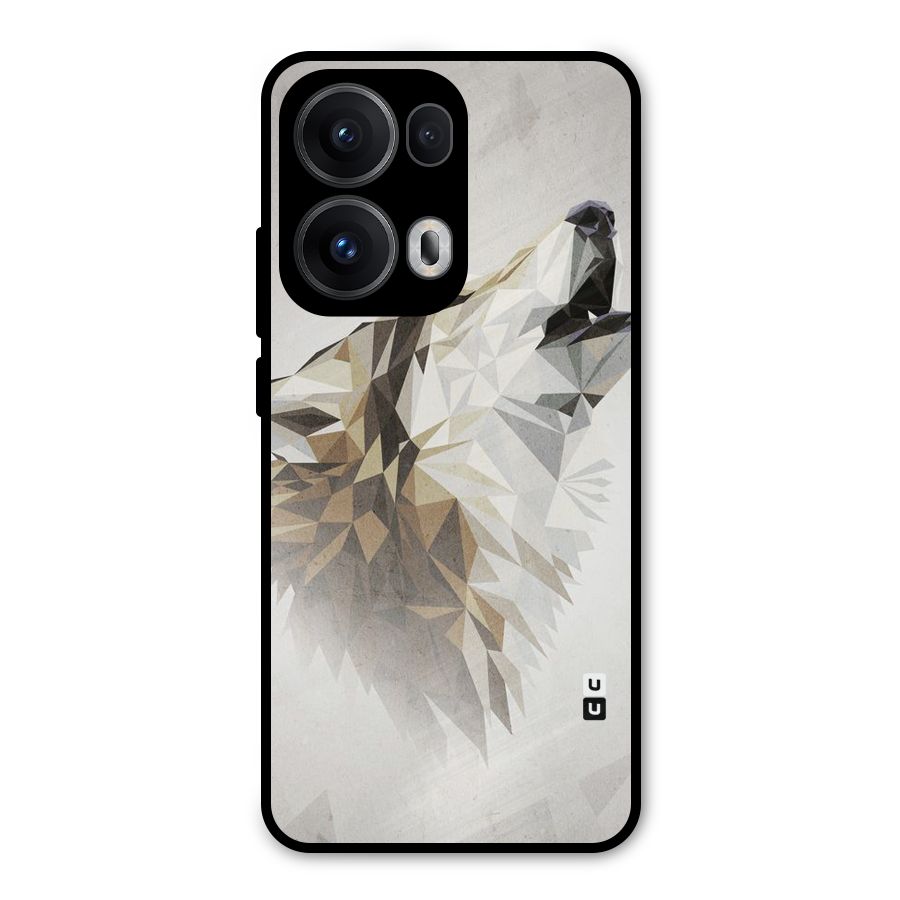 Diamond Wolf Metal Back Case for Oppo Reno13 Pro