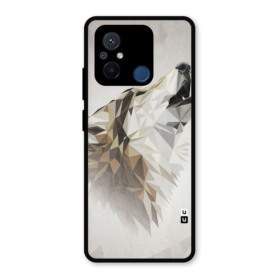 Diamond Wolf Metal Back Case for Poco C55