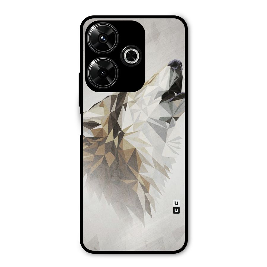 Diamond Wolf Metal Back Case for Poco M6 Plus