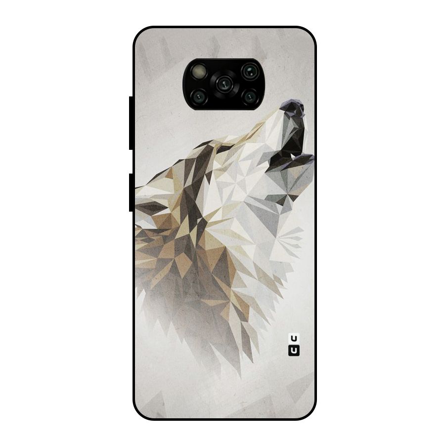 Diamond Wolf Metal Back Case for Poco X3