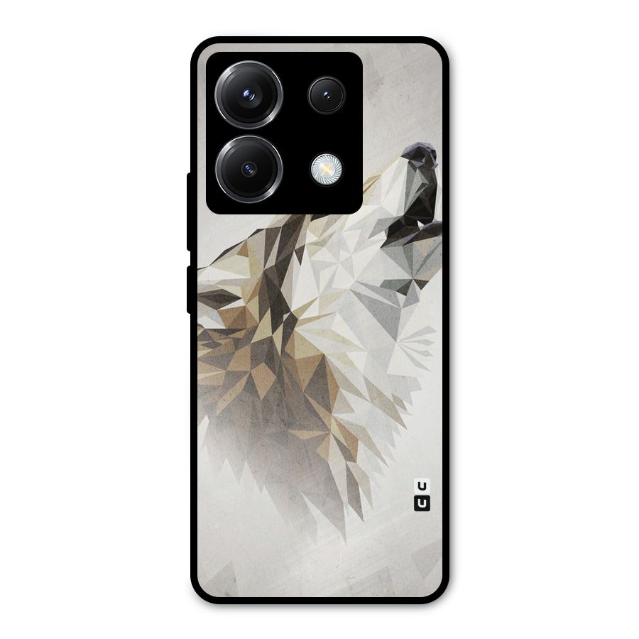 Diamond Wolf Metal Back Case for Poco X6