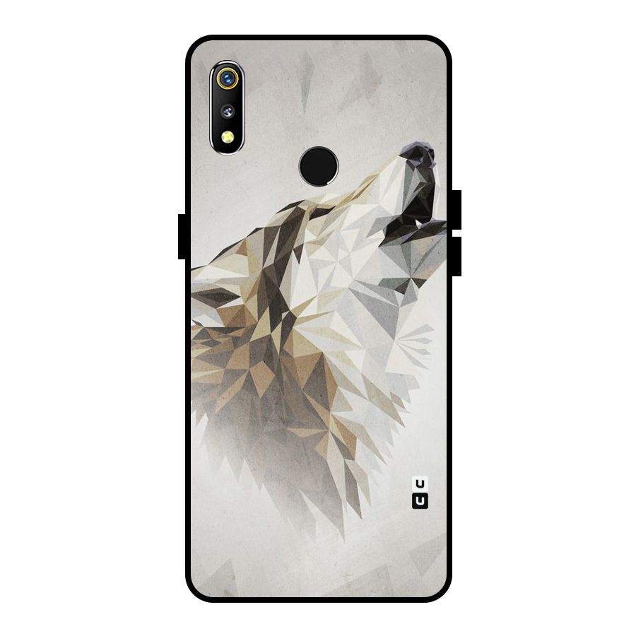 Diamond Wolf Metal Back Case for Realme 3i