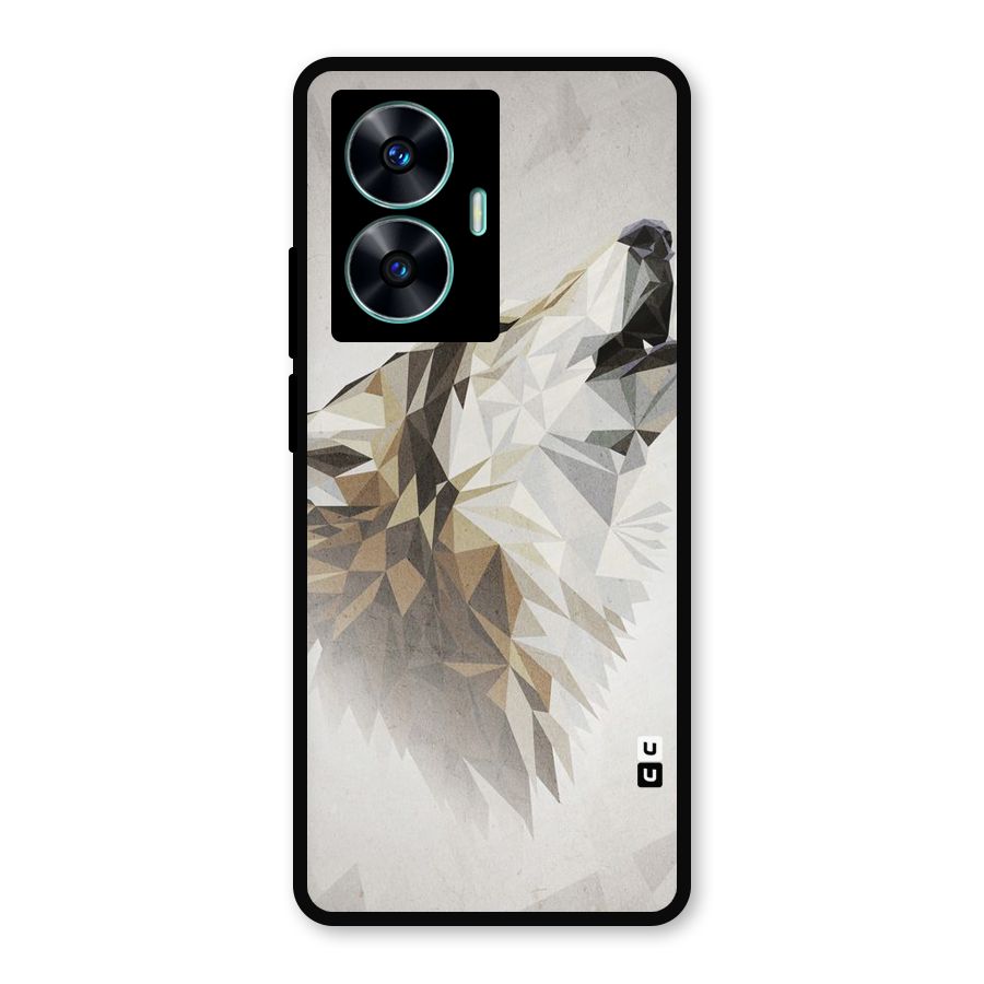 Diamond Wolf Metal Back Case for Realme Narzo N55