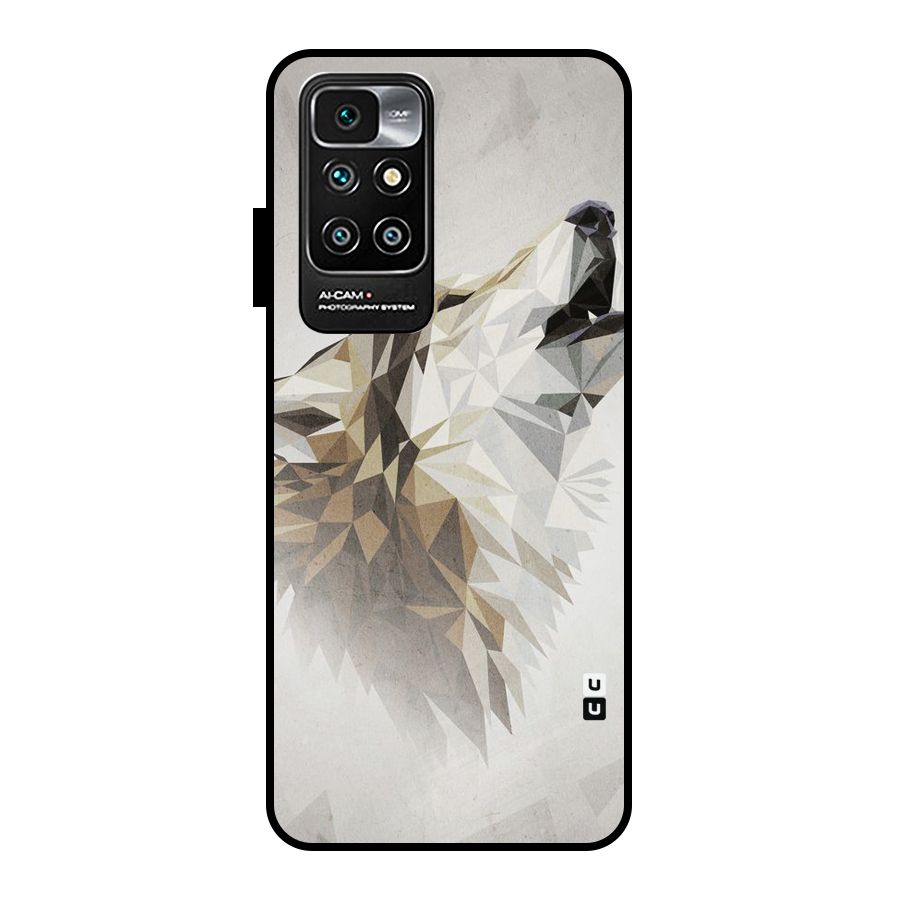 Diamond Wolf Metal Back Case for Redmi 10 Prime