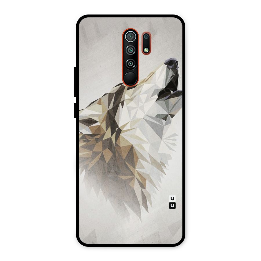 Diamond Wolf Metal Back Case for Redmi 9 Prime