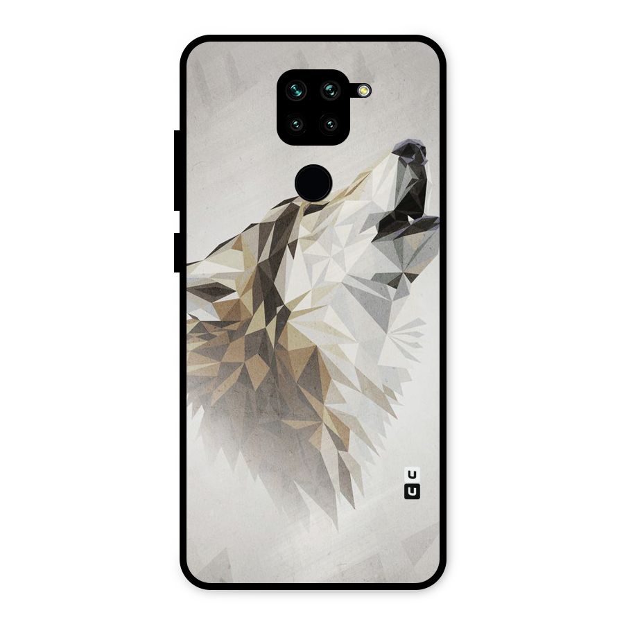 Diamond Wolf Metal Back Case for Redmi Note 9