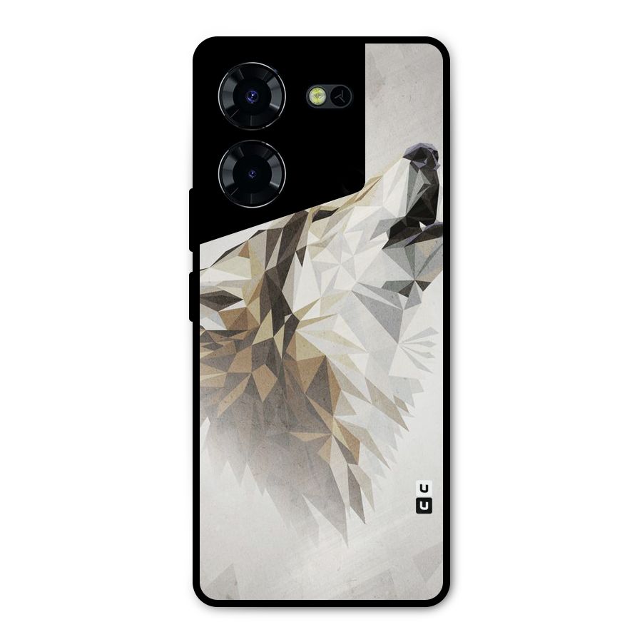 Diamond Wolf Metal Back Case for Tecno Pova 5 Pro 5G