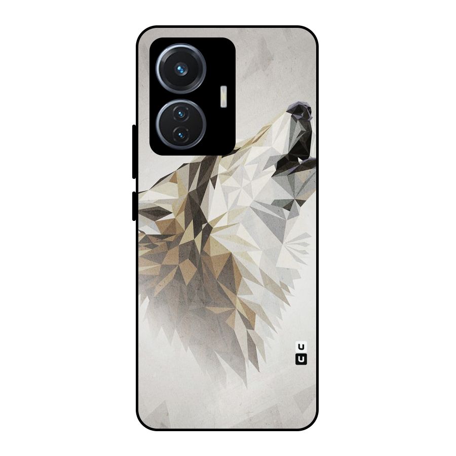 Diamond Wolf Metal Back Case for Vivo T1 44W