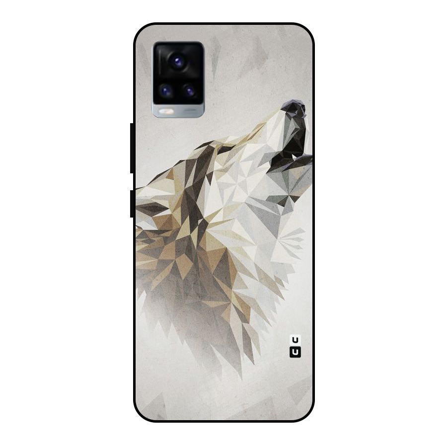 Diamond Wolf Metal Back Case for Vivo V20 2021