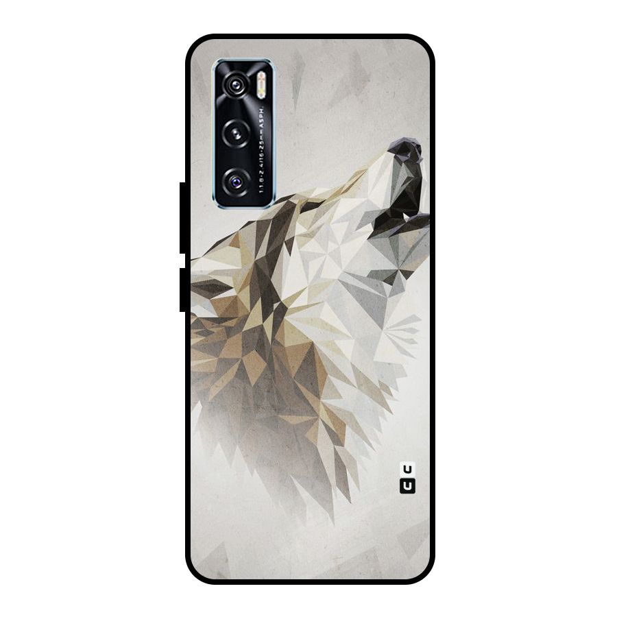 Diamond Wolf Metal Back Case for Vivo V20 SE