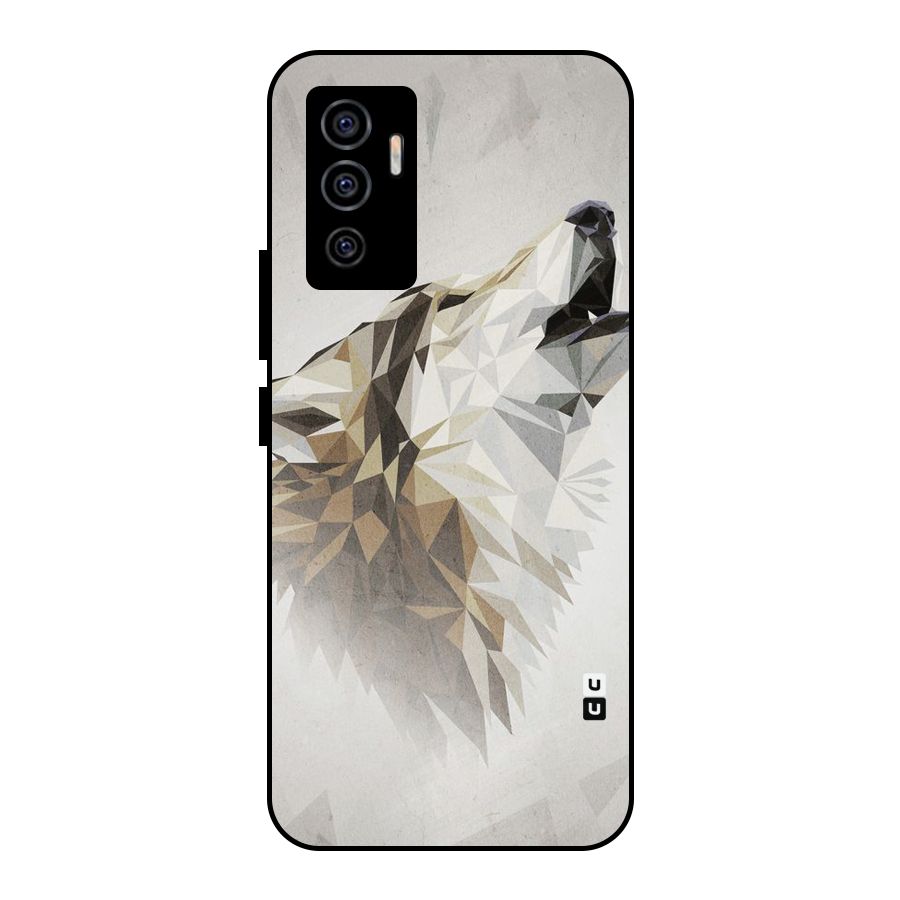 Diamond Wolf Metal Back Case for Vivo V23e