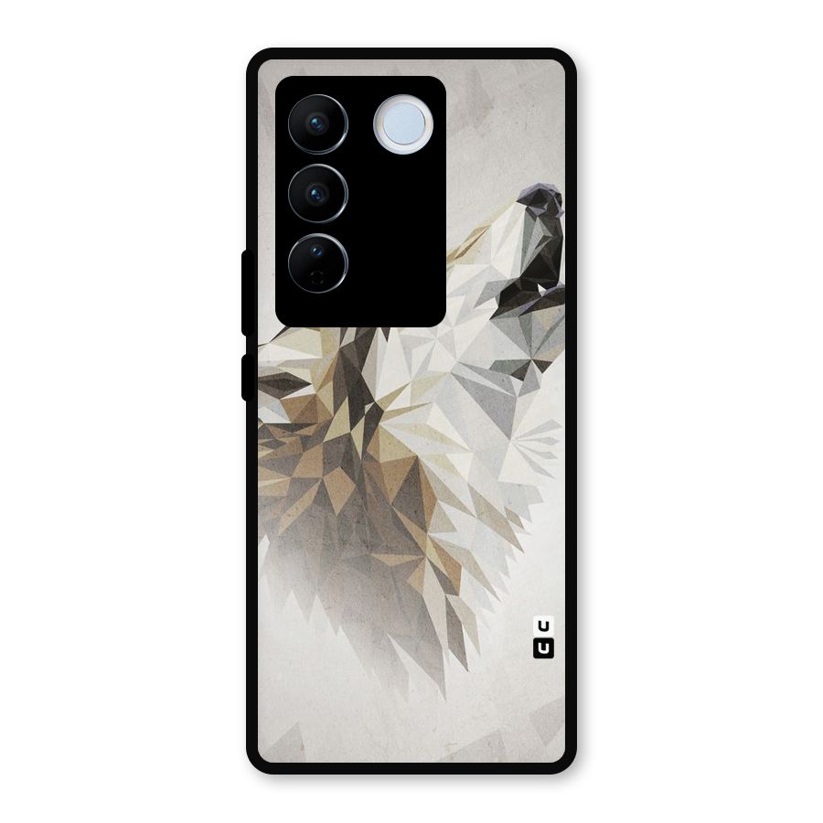 Diamond Wolf Metal Back Case for Vivo V27 Pro