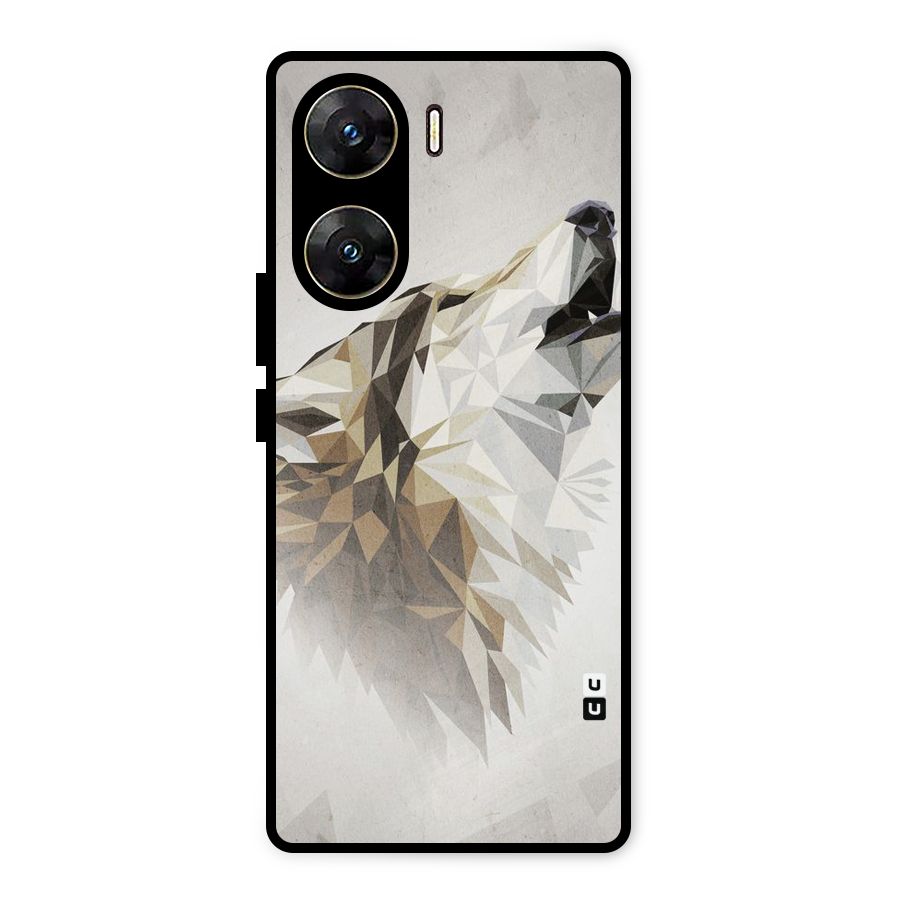 Diamond Wolf Metal Back Case for Vivo V29e