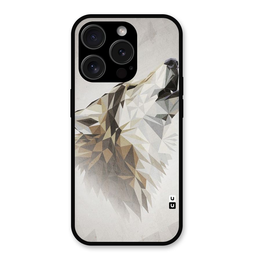 Diamond Wolf Metal Back Case for iPhone 15 Pro