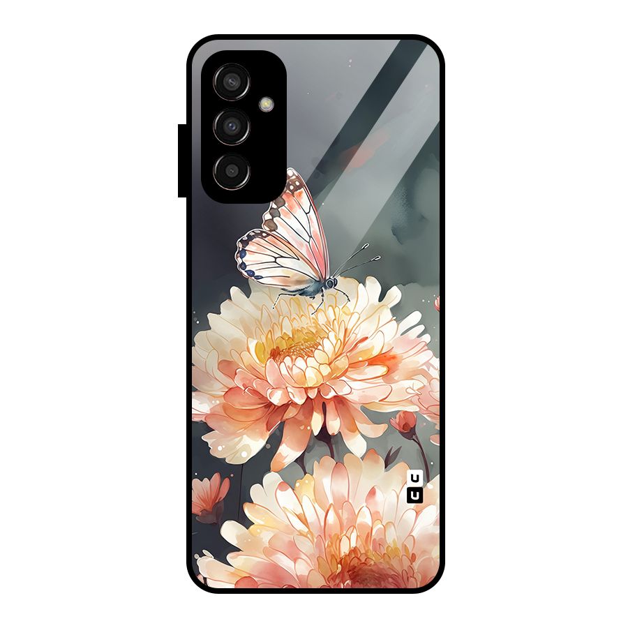 Digital Art Butterfly Flower Glass Back Case for Galaxy F13