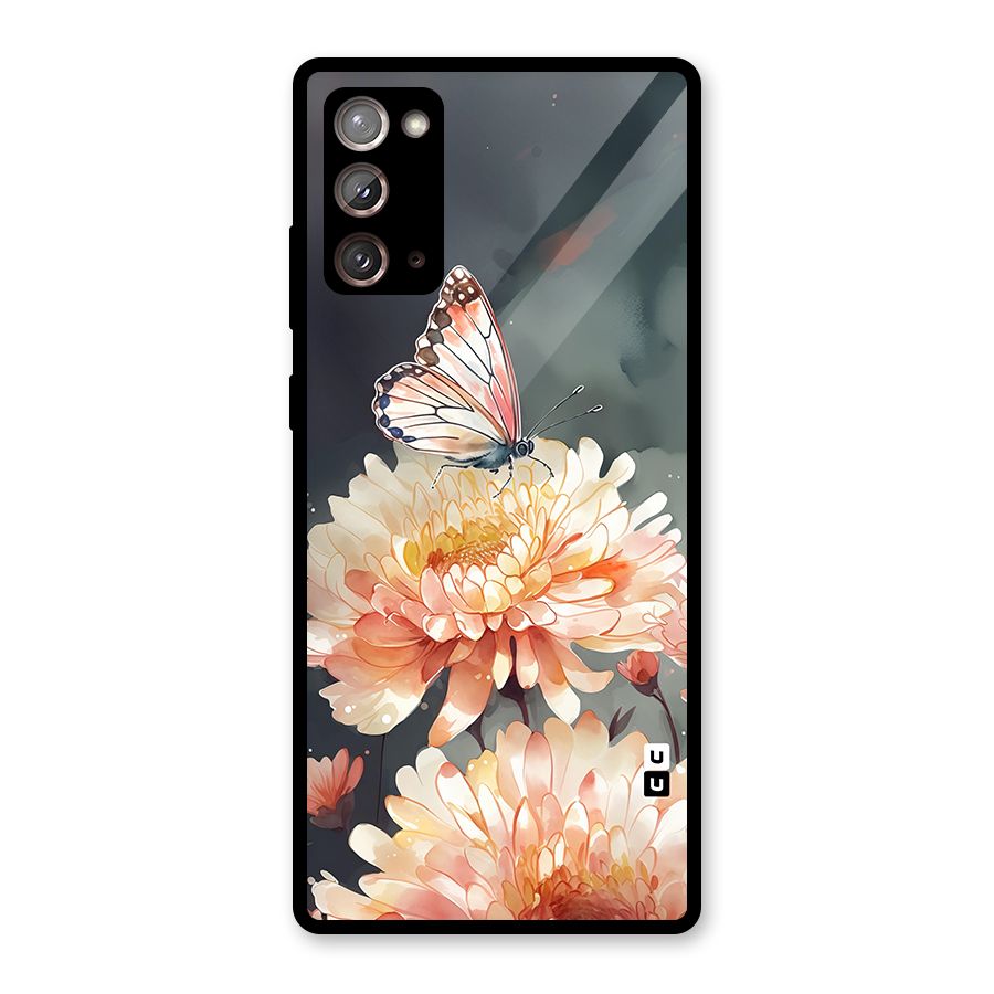 Digital Art Butterfly Flower Glass Back Case for Galaxy Note 20