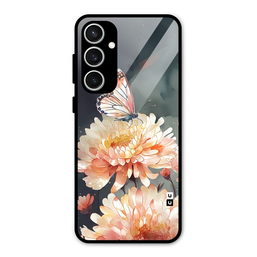 Digital Art Butterfly Flower Glass Back Case for Galaxy S23 FE
