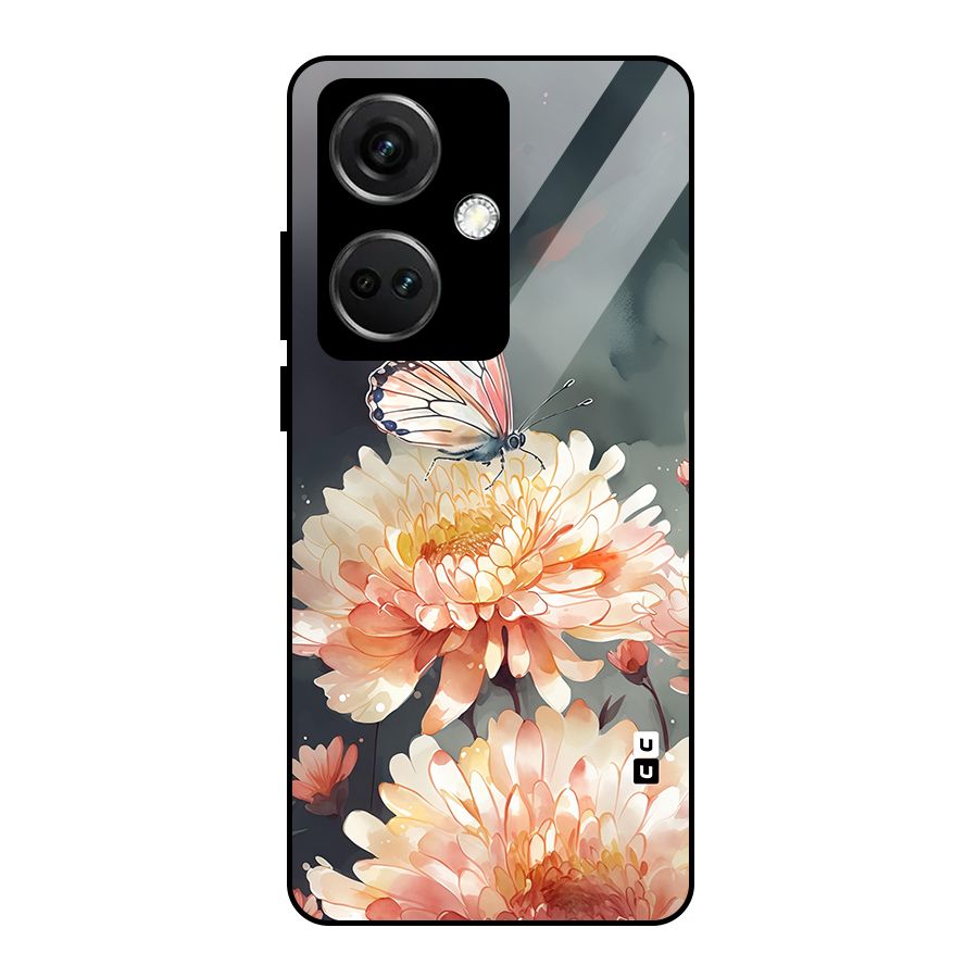 Digital Art Butterfly Flower Glass Back Case for OnePlus Nord CE 3 5G
