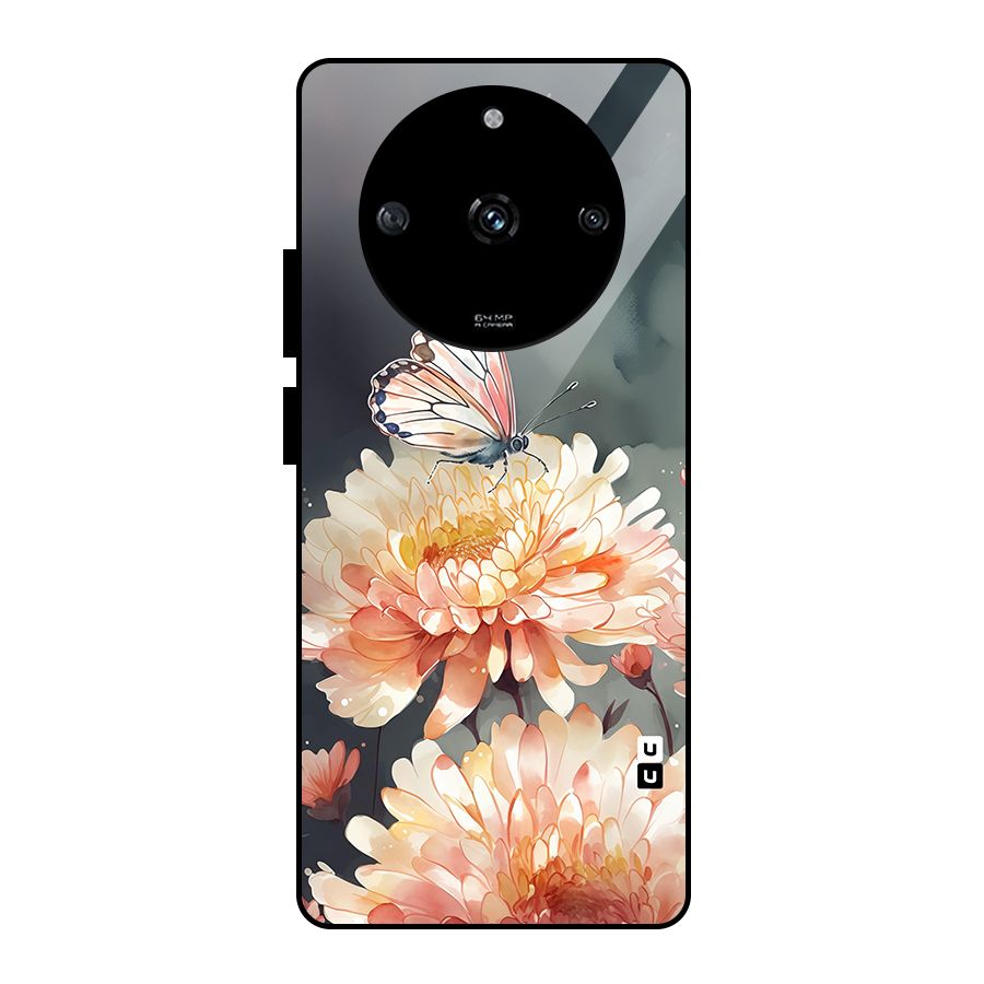 Digital Art Butterfly Flower Glass Back Case for Realme Narzo 60 5G