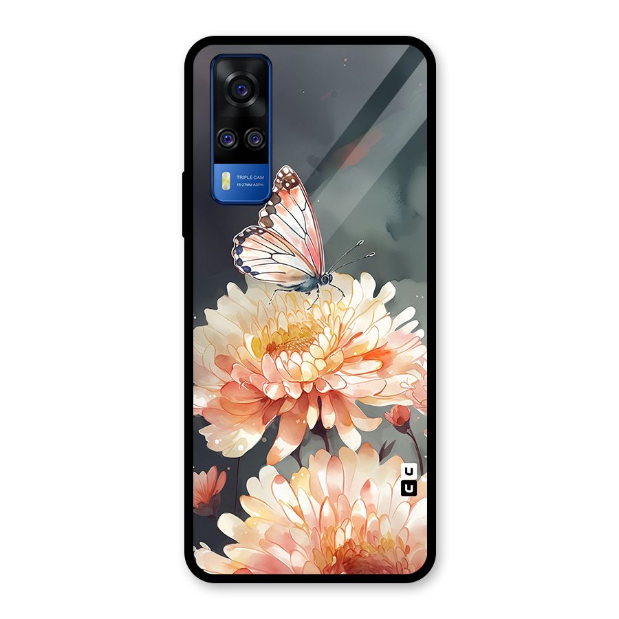 Digital Art Butterfly Flower Glass Back Case for Vivo Y31