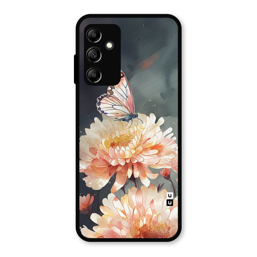 Digital Art Butterfly Flower Metal Back Case for Galaxy A14 5G