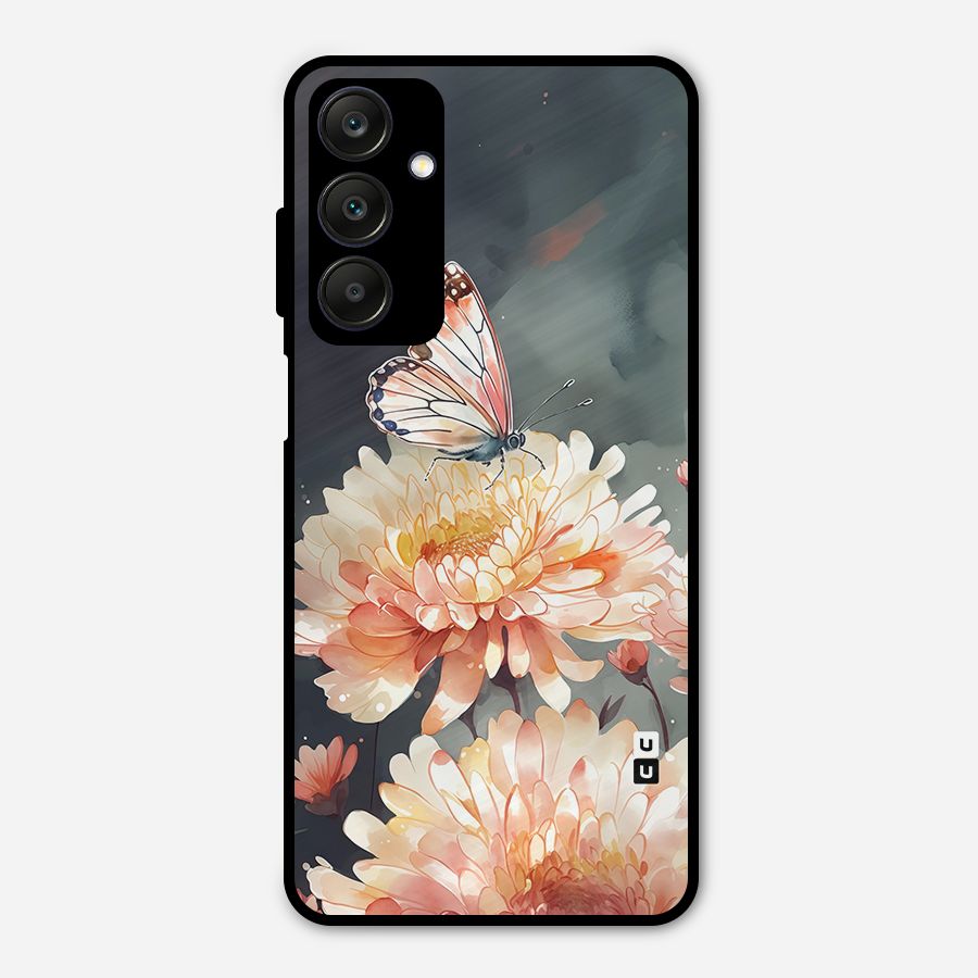 Digital Art Butterfly Flower Metal Back Case for Galaxy A25 5G