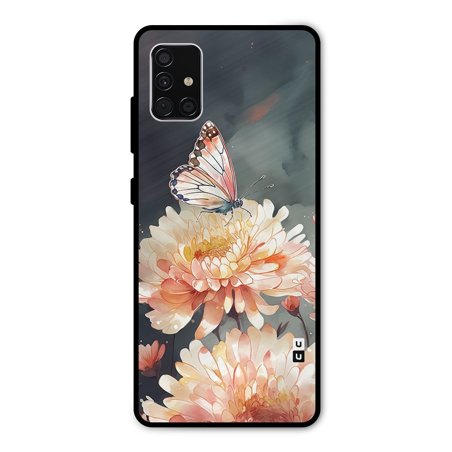 Digital Art Butterfly Flower Metal Back Case for Galaxy A51