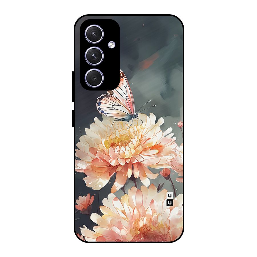 Digital Art Butterfly Flower Metal Back Case for Galaxy A54