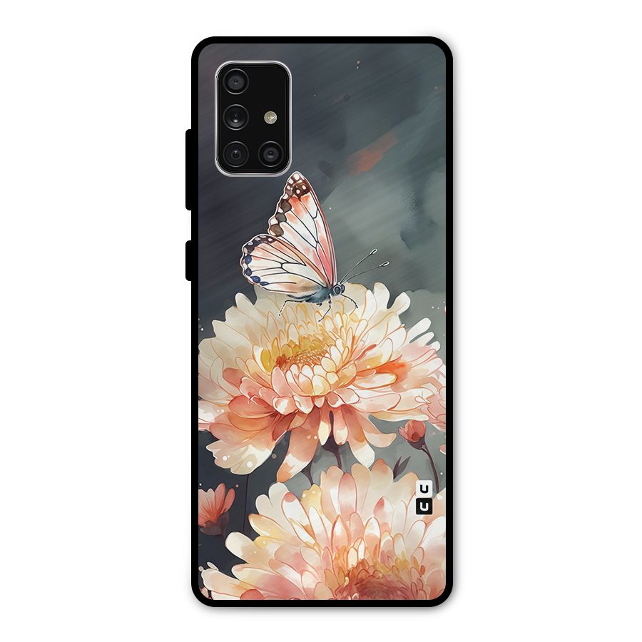 Digital Art Butterfly Flower Metal Back Case for Galaxy A71
