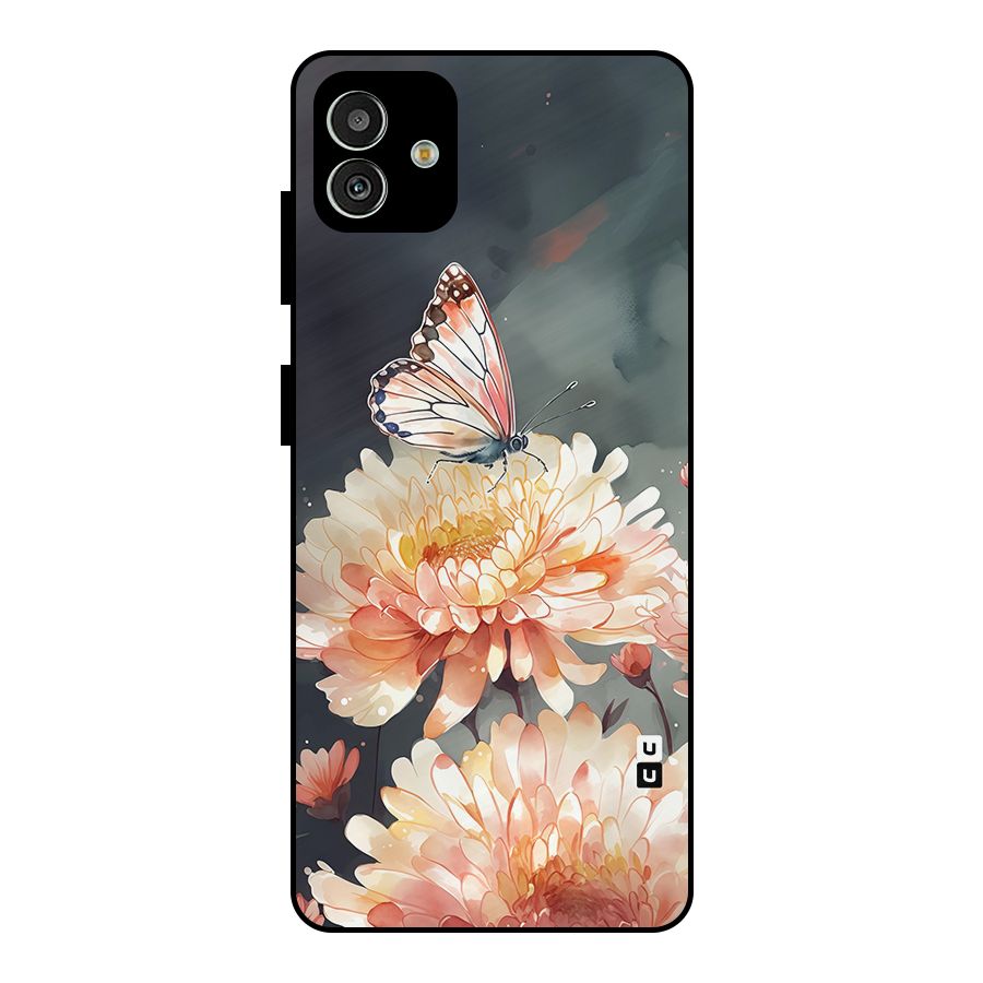 Digital Art Butterfly Flower Metal Back Case for Galaxy M13 5G