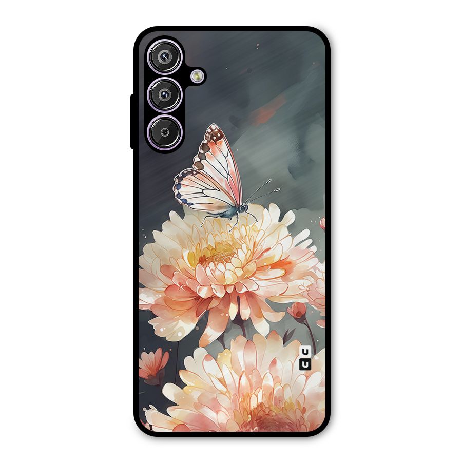 Digital Art Butterfly Flower Metal Back Case for Galaxy M15