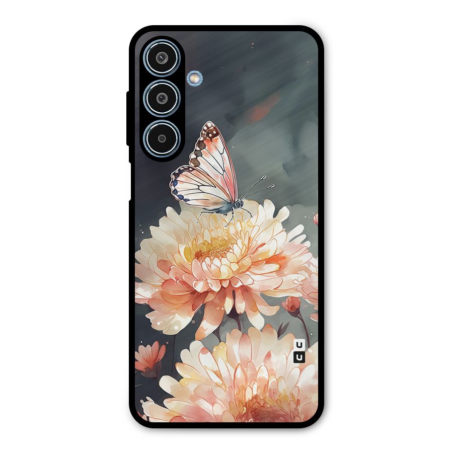 Digital Art Butterfly Flower Metal Back Case for Galaxy M35