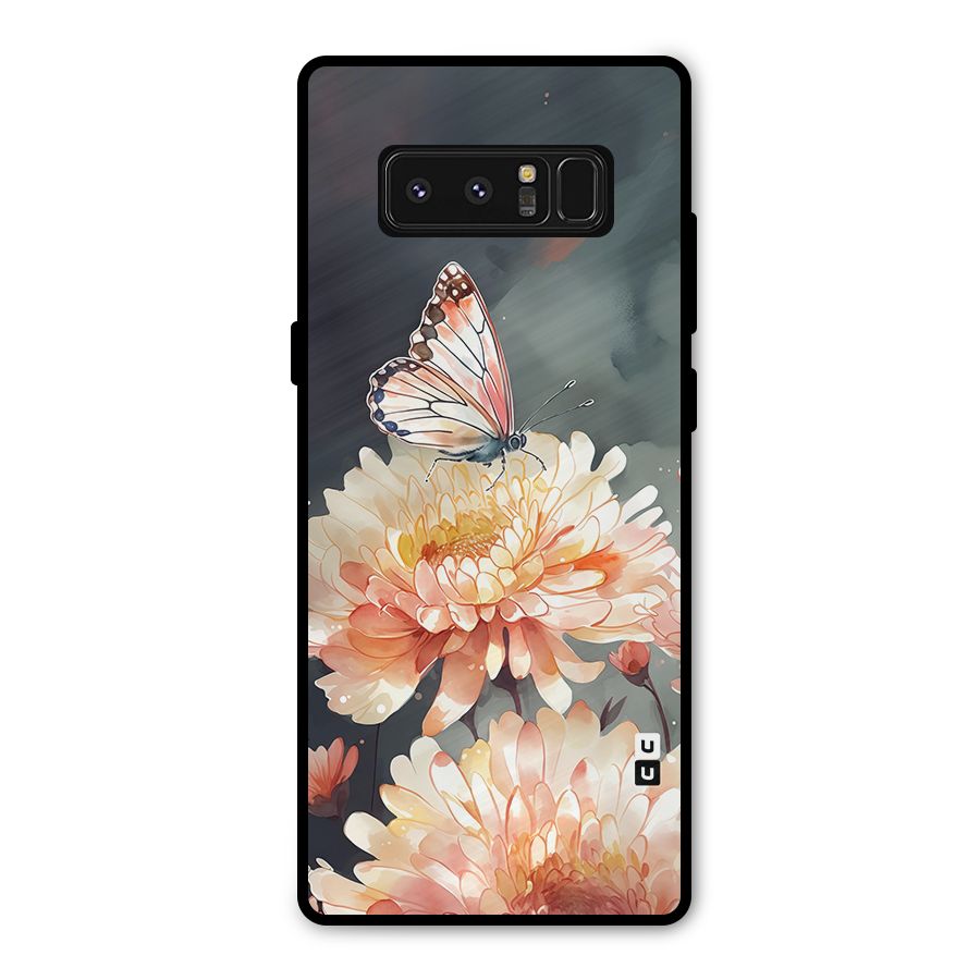 Digital Art Butterfly Flower Metal Back Case for Galaxy Note 8