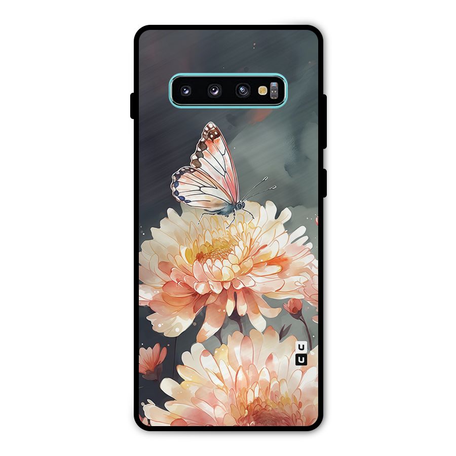 Digital Art Butterfly Flower Metal Back Case for Galaxy S10 Plus