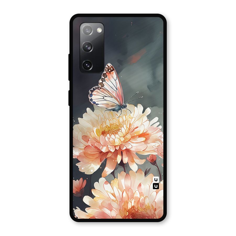 Digital Art Butterfly Flower Metal Back Case for Galaxy S20 FE 5G