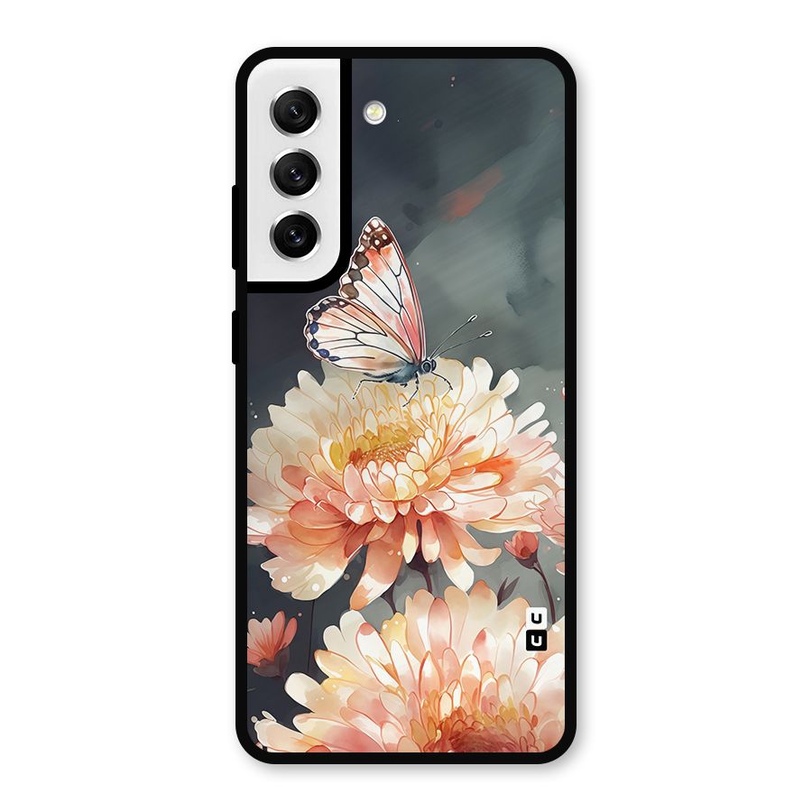 Digital Art Butterfly Flower Metal Back Case for Galaxy S21 FE 5G
