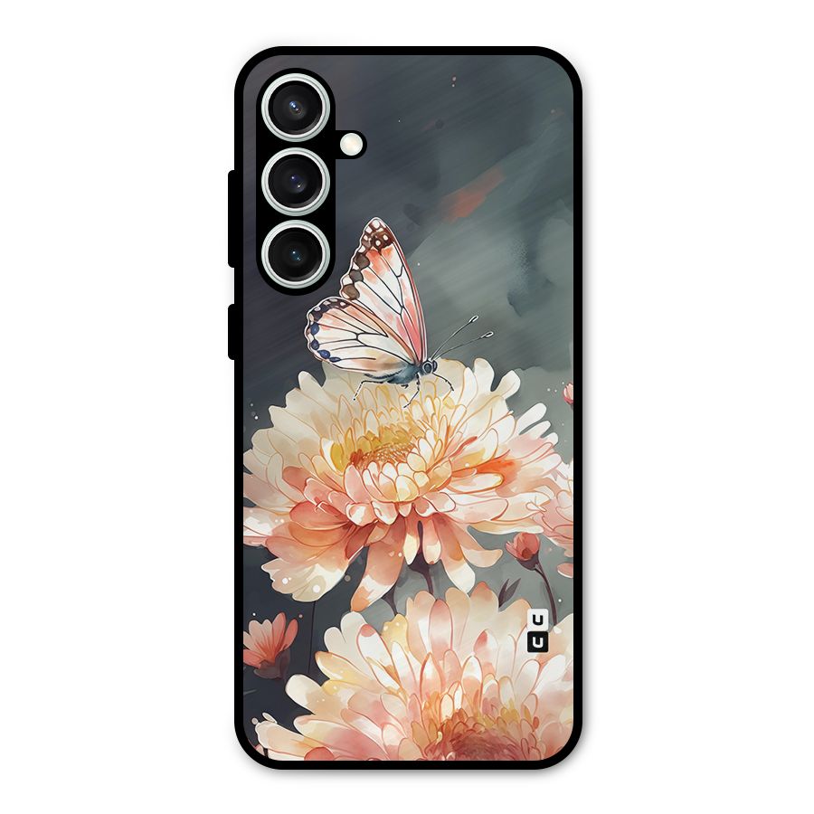 Digital Art Butterfly Flower Metal Back Case for Galaxy S23 FE