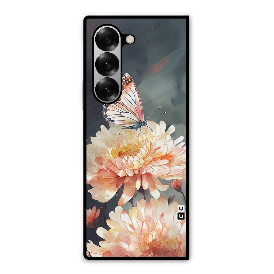 Digital Art Butterfly Flower Metal Back Case for Galaxy Z Fold6